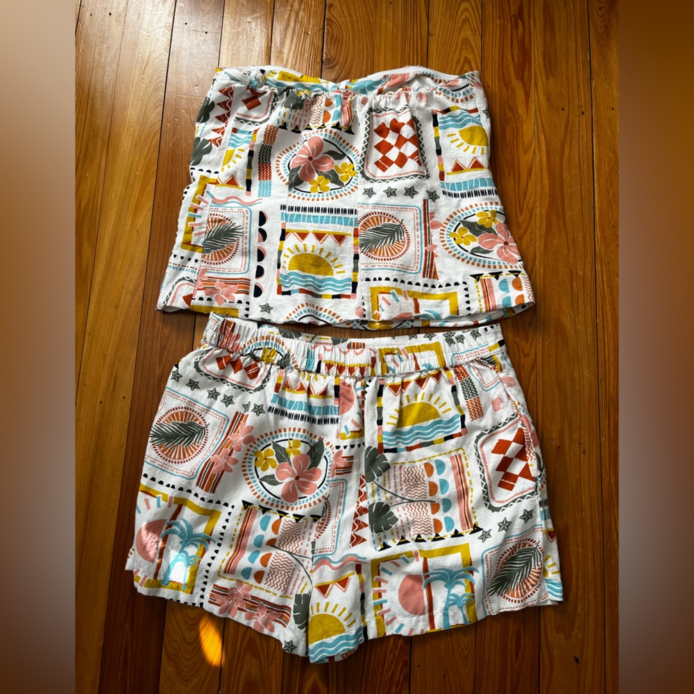 Midnight Sky Two Piece Strapless Shorts Set - Picture 2 of 10